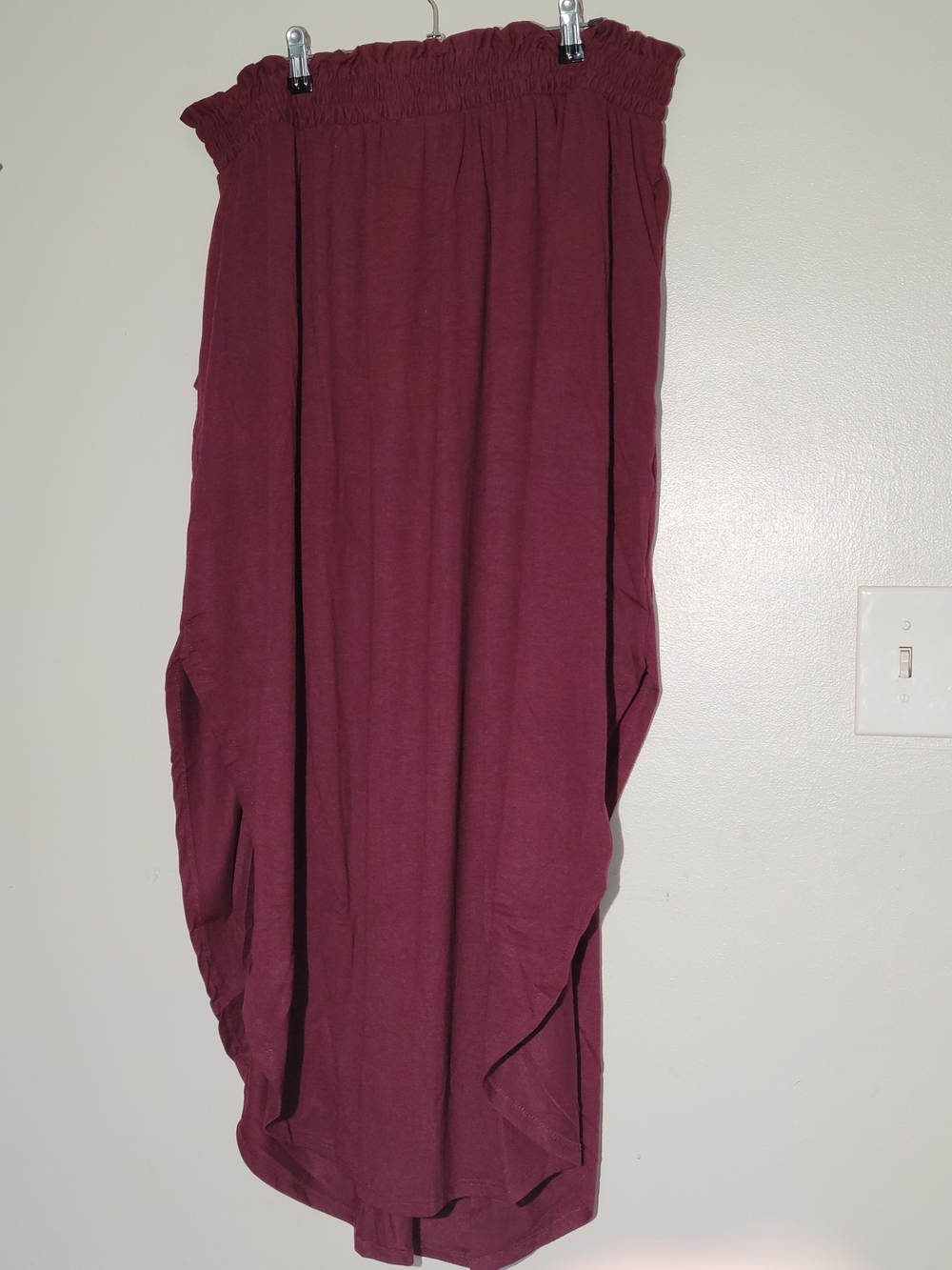 Zenana Outfitters Smocked Waist Maxi Skirt - Burgundy Plum